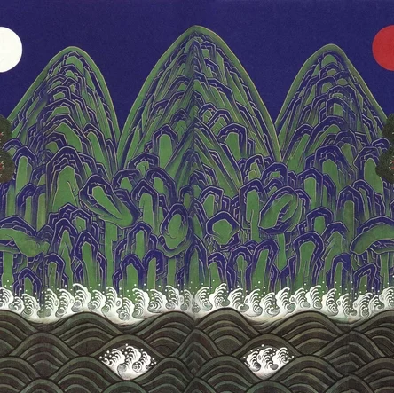 Painting Sun, Moon Five Peaks